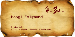 Hengl Zsigmond névjegykártya